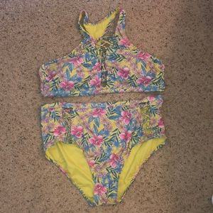 Bright tropical bathing suit